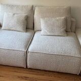 sofa, armchair and pouf