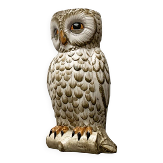 Vintage Italian ceramic owl umbrella stand