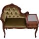 Telephone Sofa Green Velvet Queen Anne style 1960s