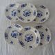 6 Sarreguemines Aubusson plates 429112 blue flowers faience