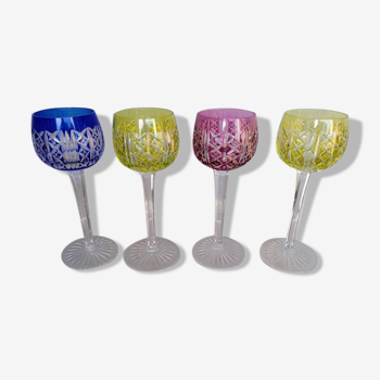 4 Saint Louis crystal Riesling glasses