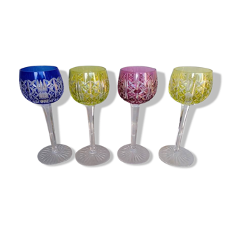 4 Saint Louis crystal Riesling glasses