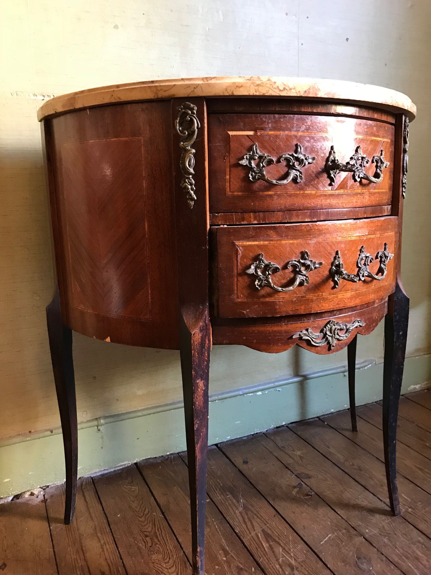 Table top marble moon pink