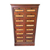Cardboard maker, notary furniture in solid wood, 16 drawers