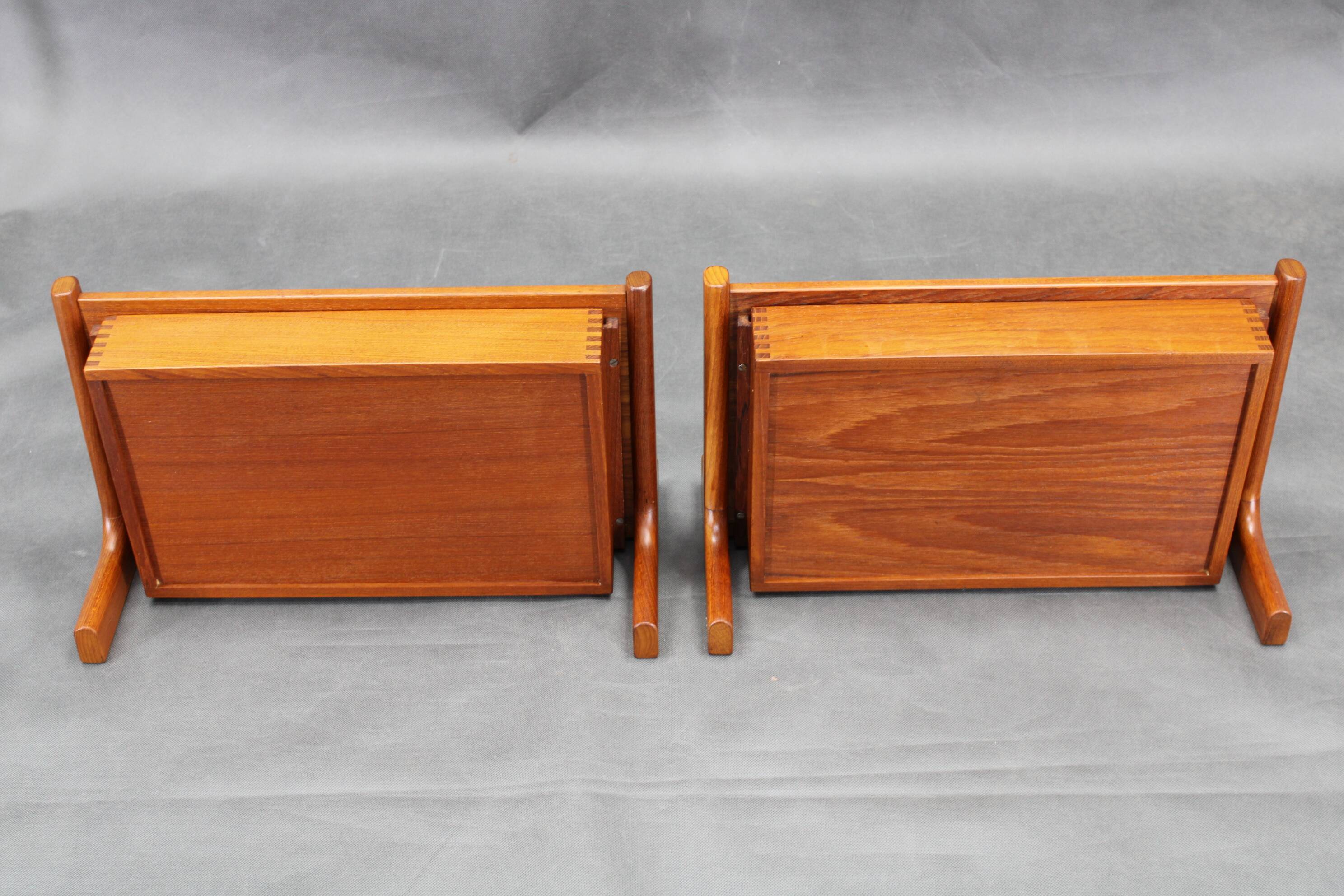 1950s pair of rare Borge Mogensen teak floating night stands by Dyrlund Denmark