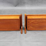 1950s pair of rare Borge Mogensen teak floating night stands by Dyrlund Denmark