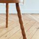 Small tripod/ bedside table/ renovated vintage stool, turned wood, year