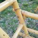 4 fauteuils en bambou et table basse vintage