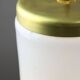Big mid-century italian brass and opaline glass pendant lamp