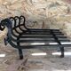 Old door logs grid fireplace fireplace wrought iron black large vintage model