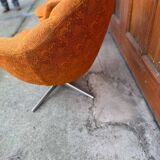 Mid-century metal and fabric swivel chairs, 1960s, set of 2