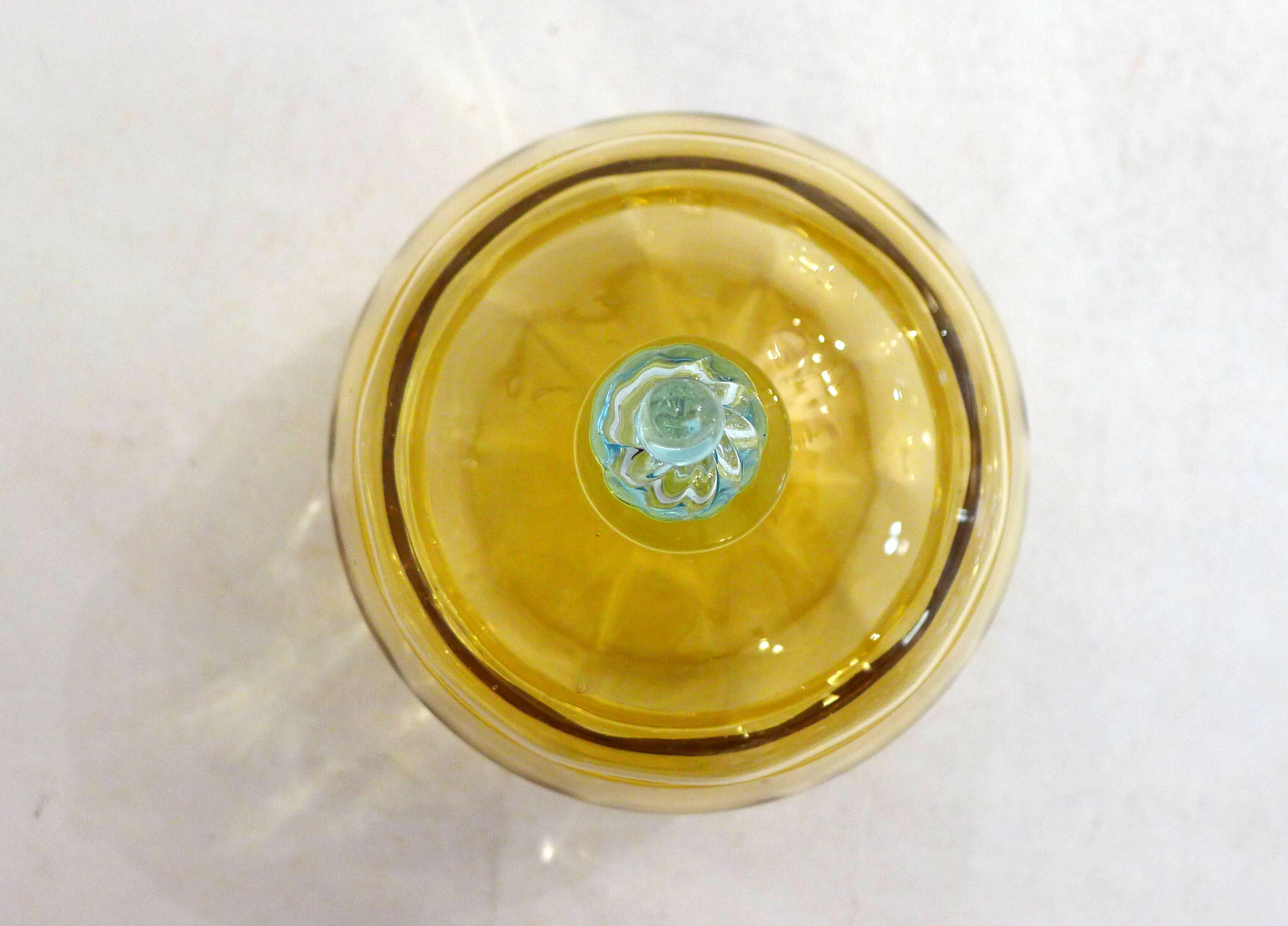 Antique two-tone blown glass bonbonnière