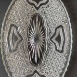 Aperitif dish in molded glass. stylish boho chic. starry, cross, leafy patterns