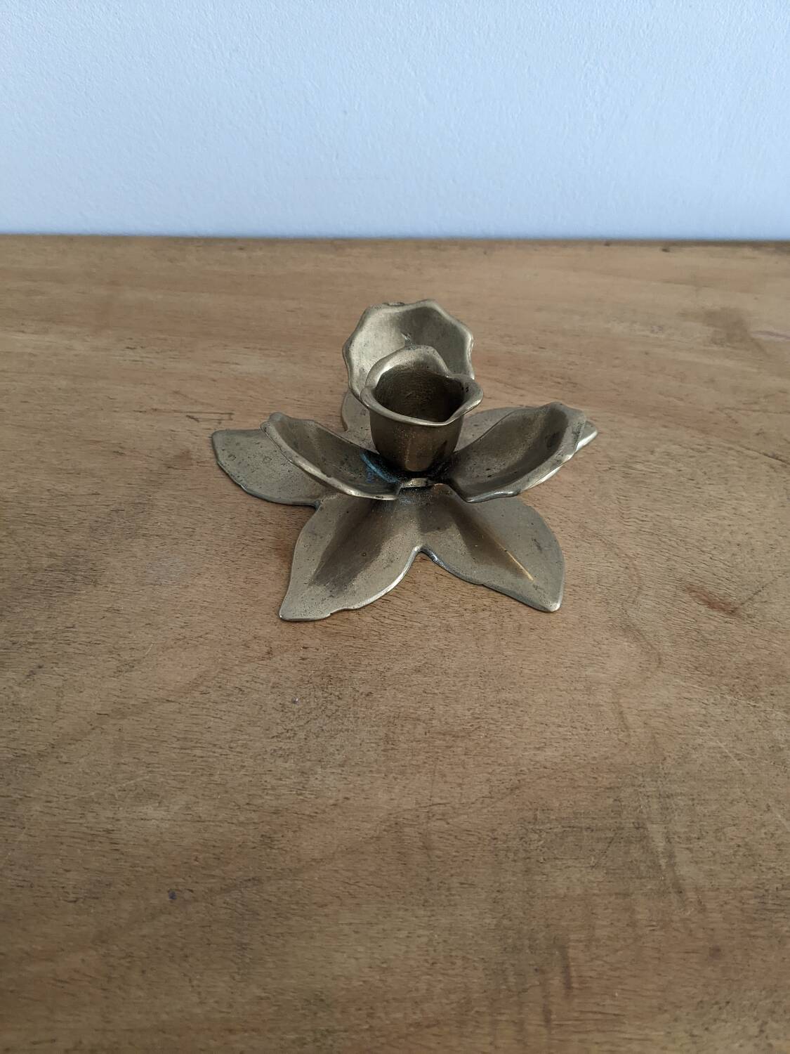 Brass lotus candle holder