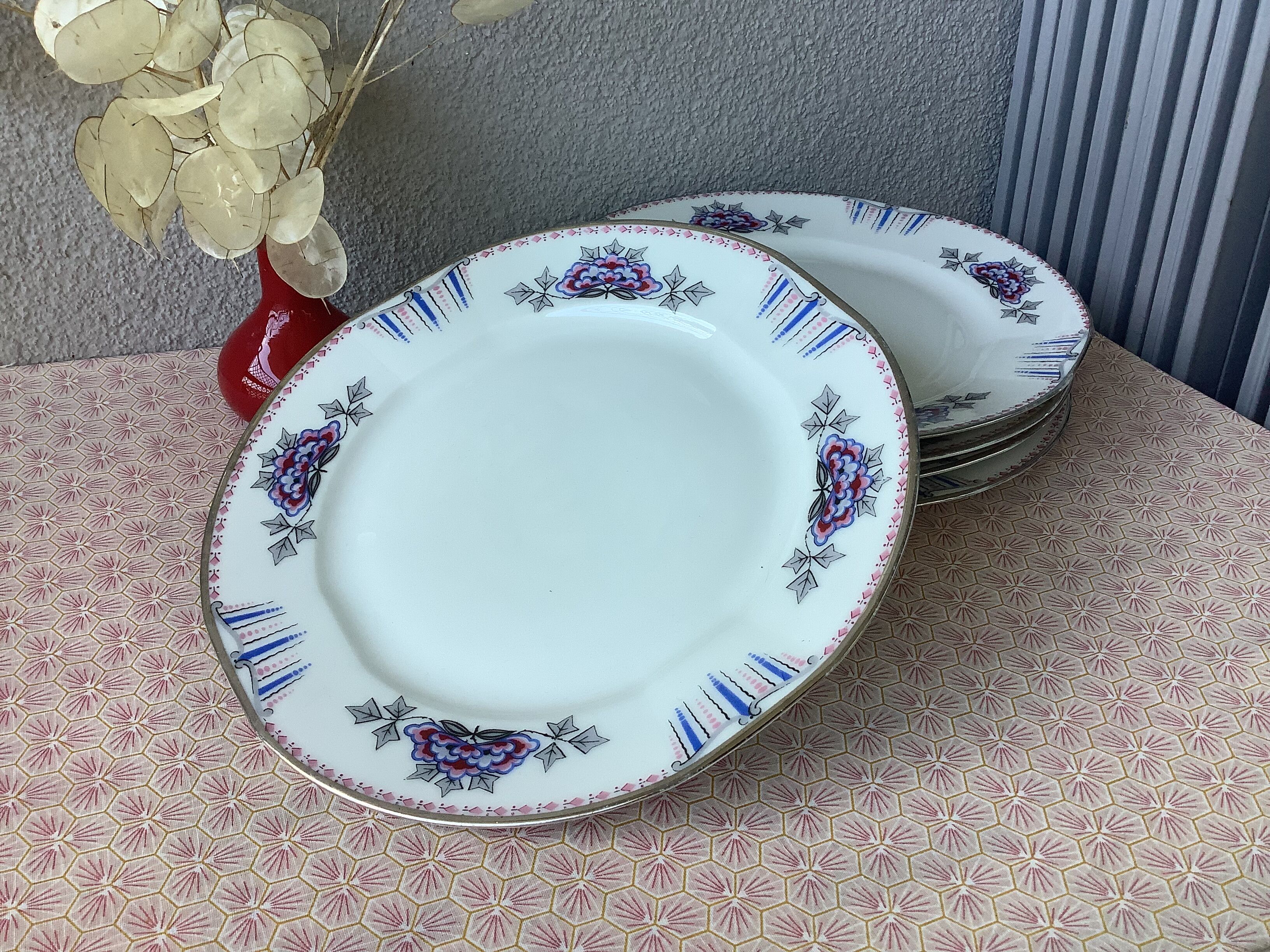 Limoges porcelain plates UML art deco