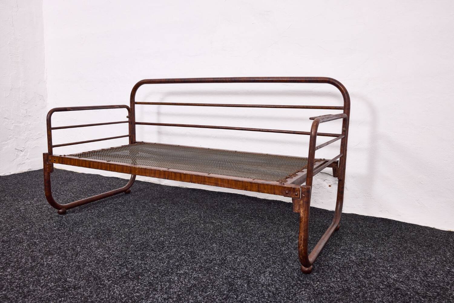 Canapé Bauhaus en acier tubulaire peint à la main par Franz Singer, années 1920 - Metz & Co