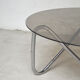 Glass and metal coffee table, 1980