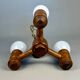 Vintage wooden chandelier with three lights
