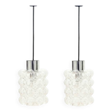 Pair of Mid-Century Modern Bubble Glass Ceiling Lights by Helena Tynell for Limburg, Germany, 1960s