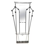 Art Deco Coat Rack & Mirror in Tubular Aluminum, France, 1930