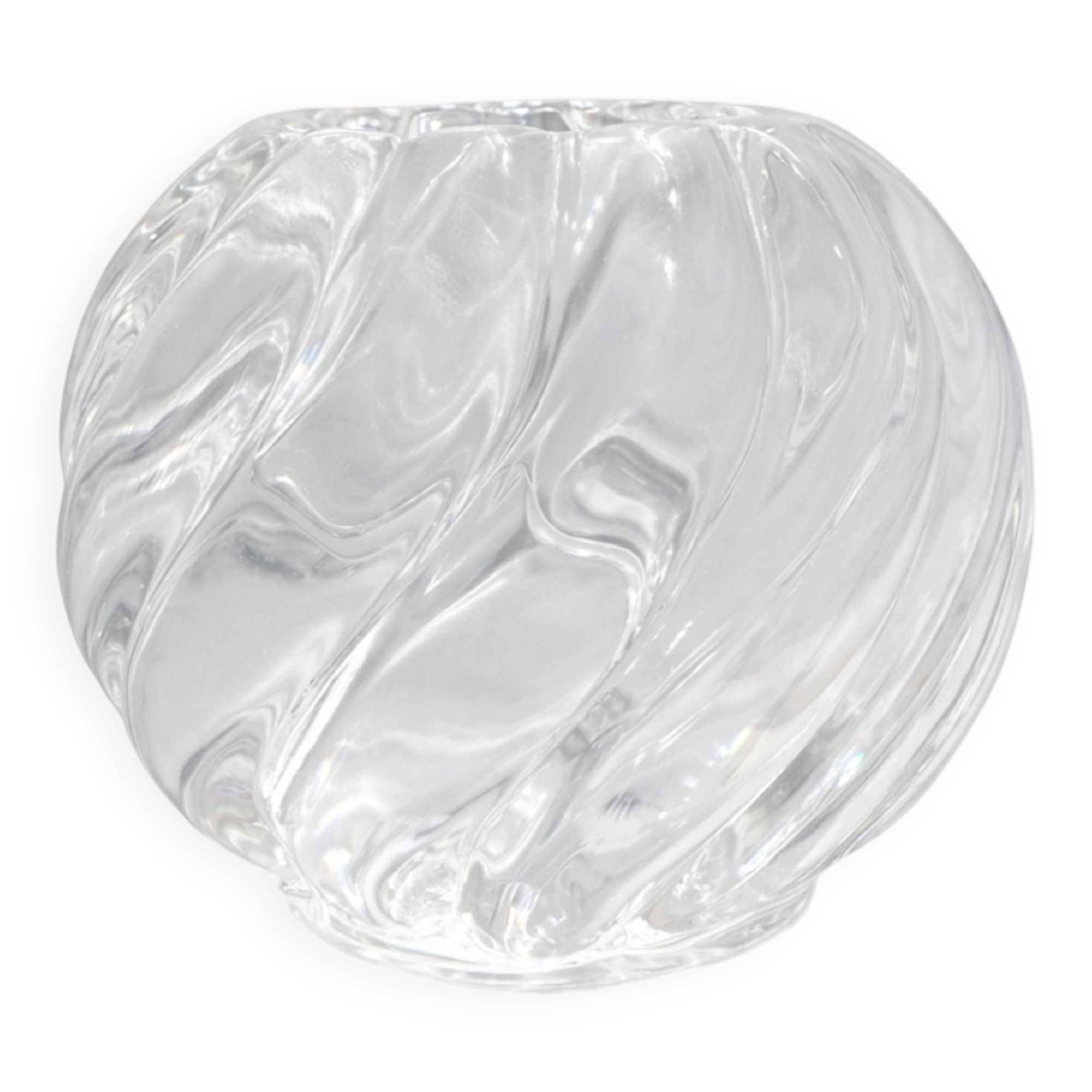 Kosta Boda Sweden Modernist Crystal Spiral Candle Holder with Box - 19
