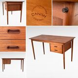 Desk Arne Vodder Teck Danish design 50's box with sliding drawers