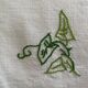 Ensemble de 6 serviettes anciennes brodées "les feuilles" blanc - coton - 42X52 cm