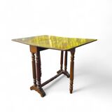 “Gateleg” folding walnut table