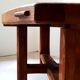 Brutalist oak coffee table in aircraft wing shape - stamped - circa 1960