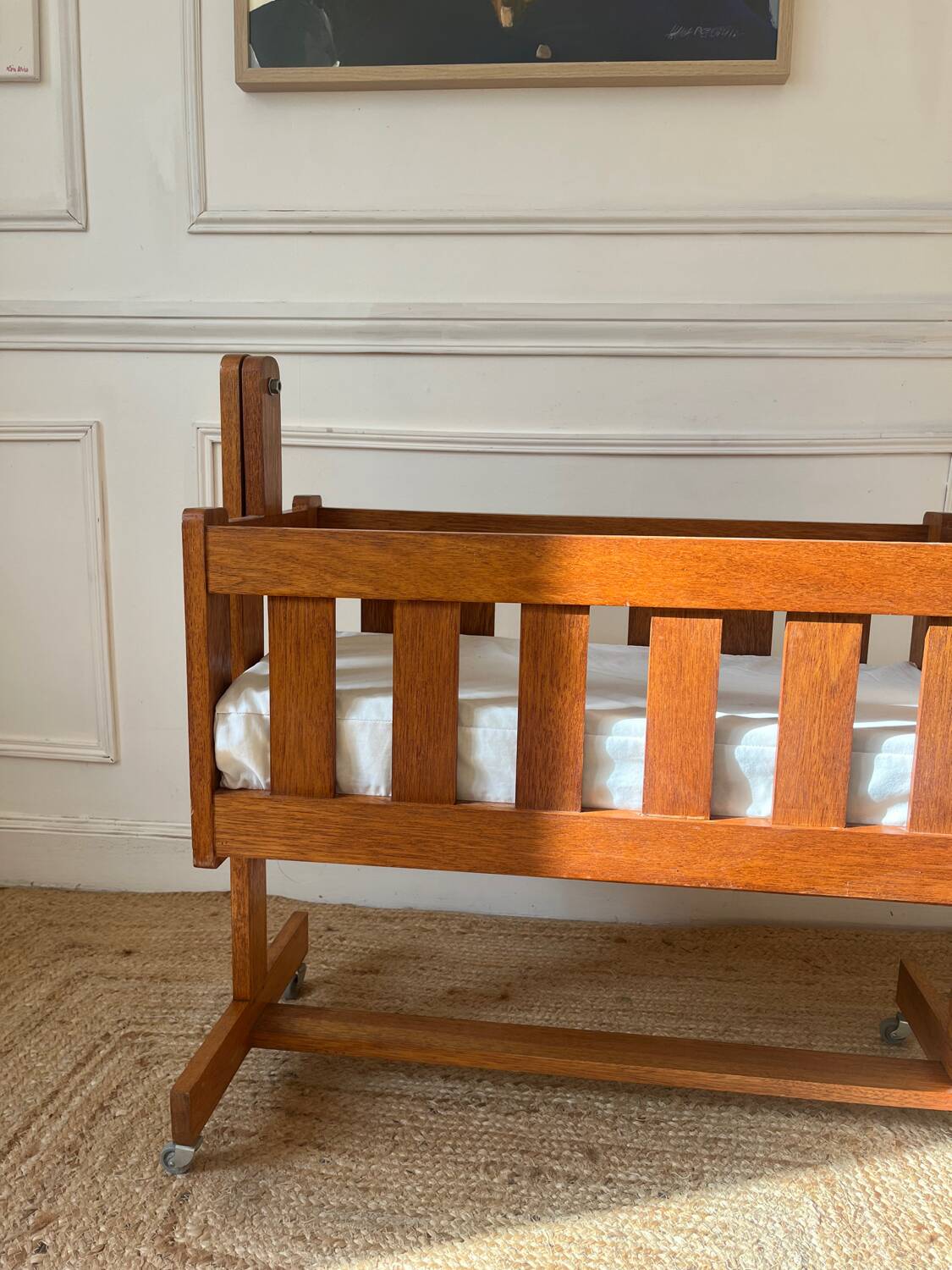 Vintage Scandinavian wooden cradle