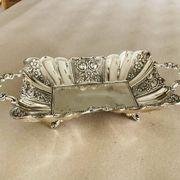 St Louis XV style letter tray, empty pocket, 20th century, in repoussé metal.