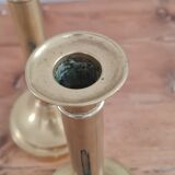 Pair of brass candle holders