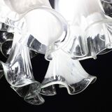 Great Design Murano Glass White Chandelier “Calle” by Venini, 1970