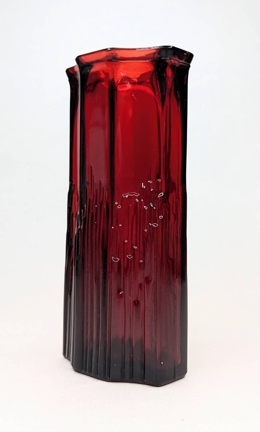 Vintage Avon burgundy glass vase