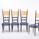 Ensemble de quatre chaises de salle à manger italiennes modernes à haut dossier du milieu du siècle par Aldo Tura