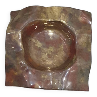 Asymmetrical square ceramic empty pocket bowl