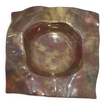 Asymmetrical square ceramic trinket dish