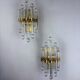 Pair of Venini wall lights, Murano cut glass, 1970, Italy