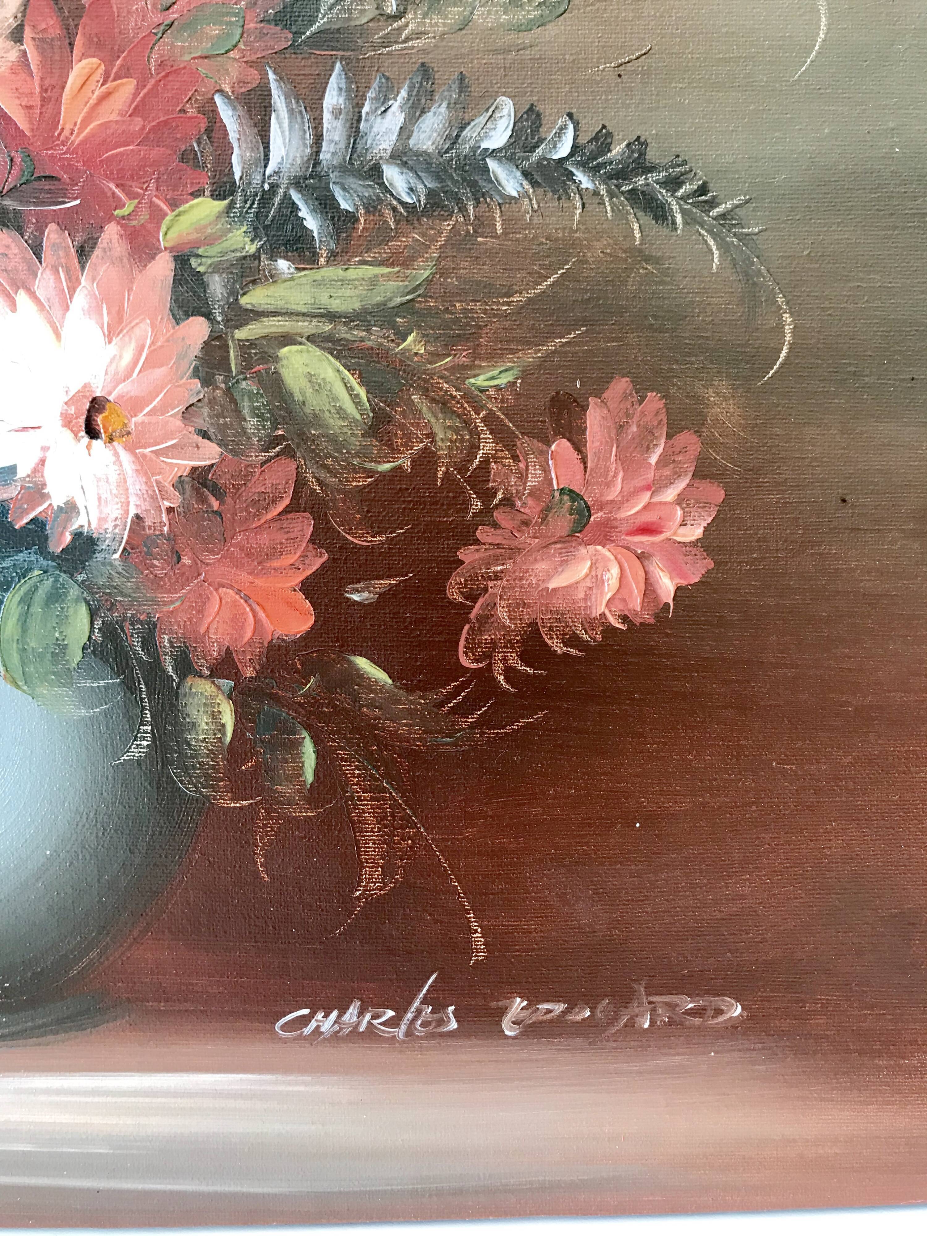 Oil on canvas bouquet of flowers