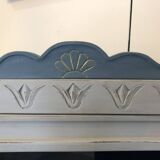 Blue wooden bookshelf