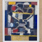 Tableau, peinture cubiste, circa 1960