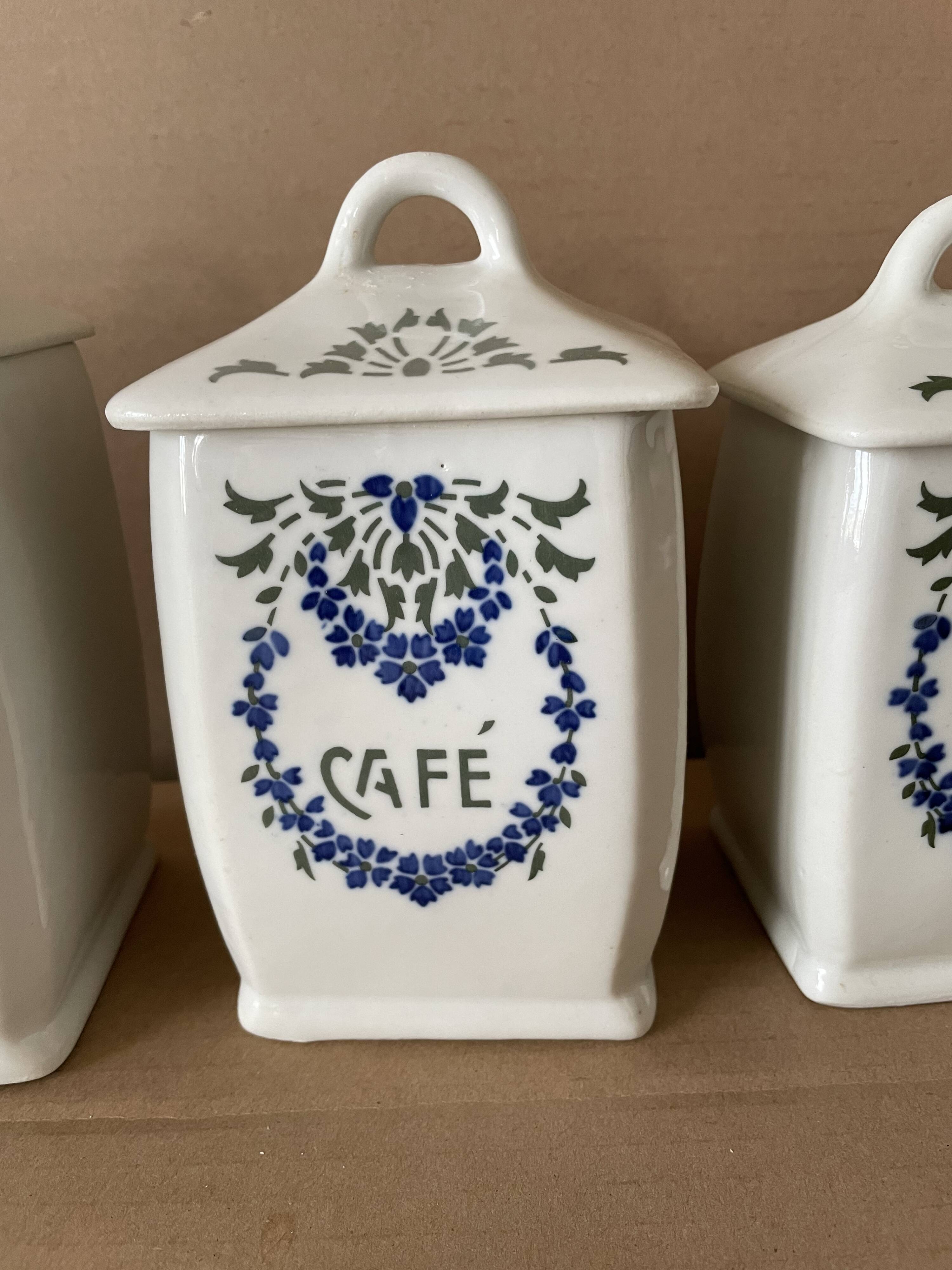 Set of 6 old spice jars