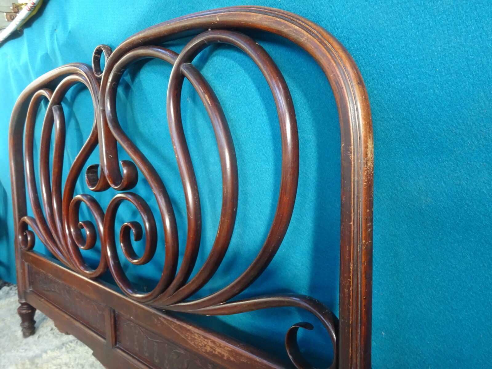 Double wooden headboard turned J & J kohn