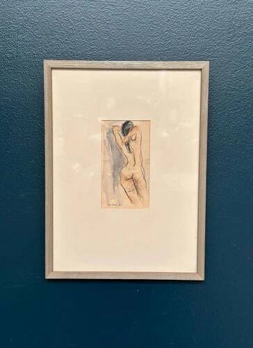 Swedish Watercolour on Paper “Nude Study” by Helge W. Högbom