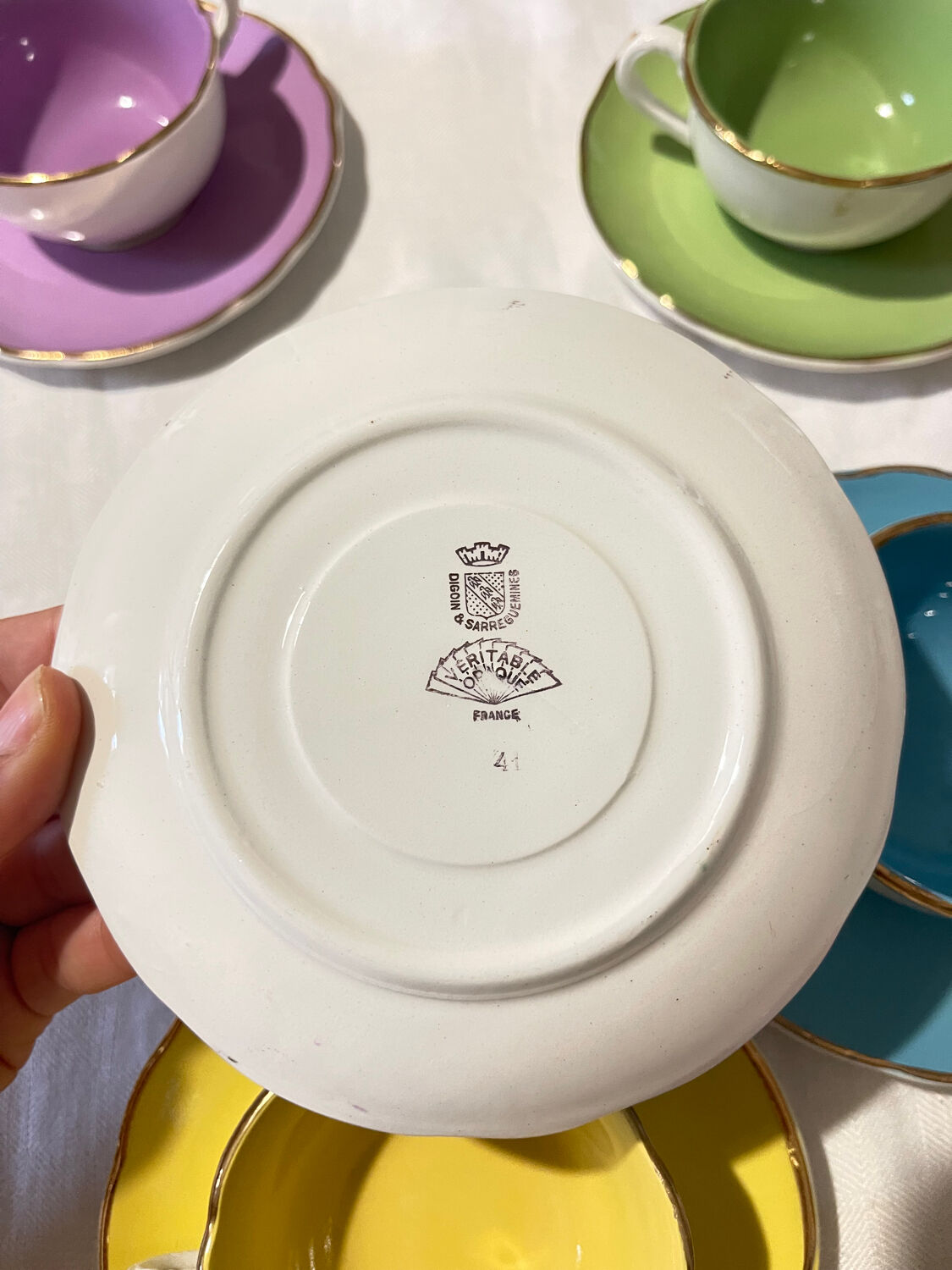 Lot of vintage Digouin – 5 cups and 6 saucers