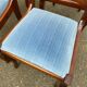 4 solid wood chairs with blue velvet suede in the Louis Philippe style.