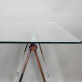 chrome trestle table