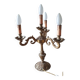 Vintage electric candelabrum with 4 lights in patinated bronze or brass.