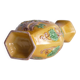 Chinese Yellow Glazed Hexagonal Relief Porcelain Vase with Prunus Motif