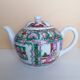 Canton porcelain tea service with 6 cups and teapot.